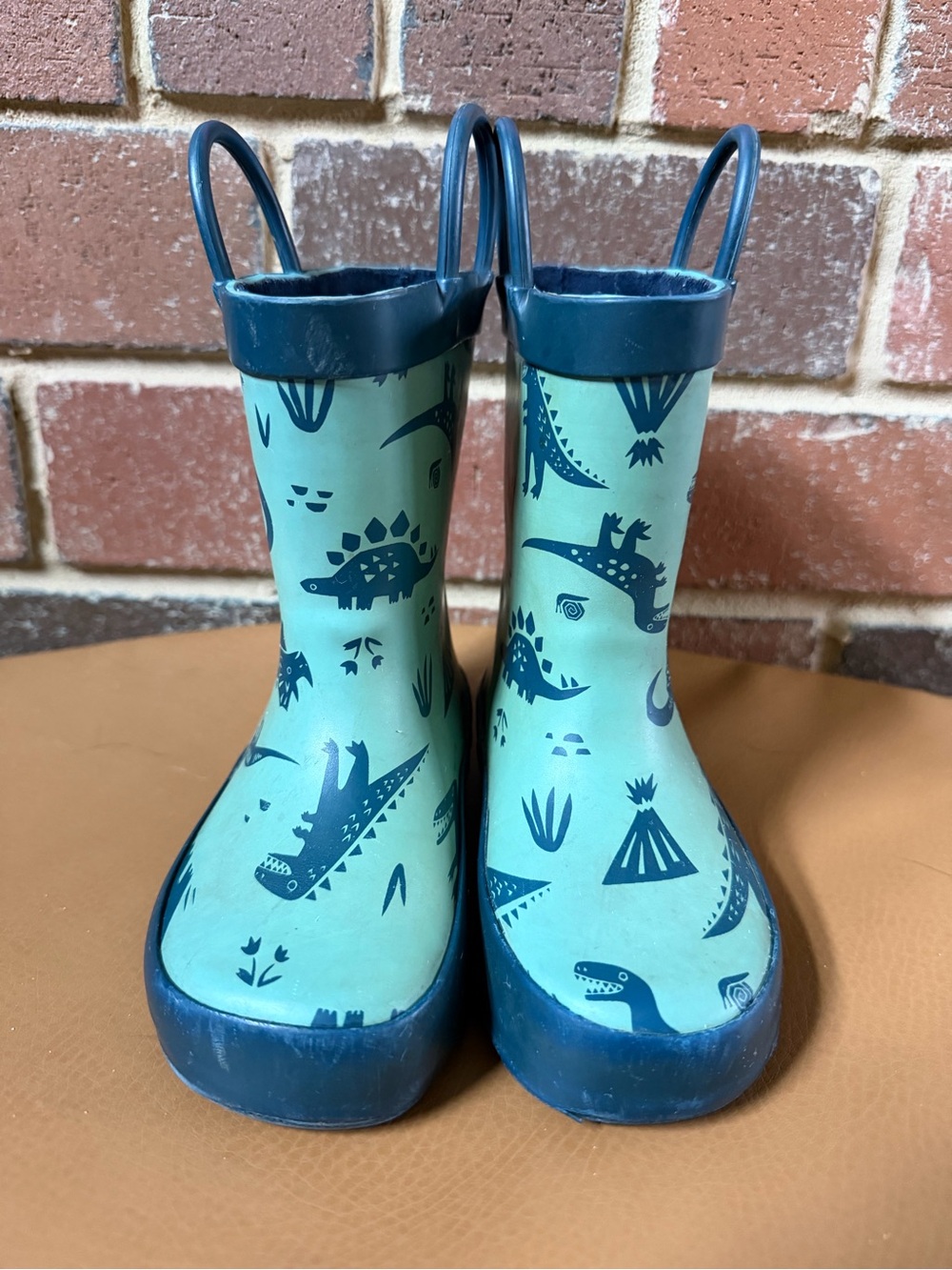 Tucker + Tate Teal & Navy Dinosaur Rain Boots